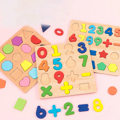 Wooden Alphabet and Number Puzzle for Preschool Learning