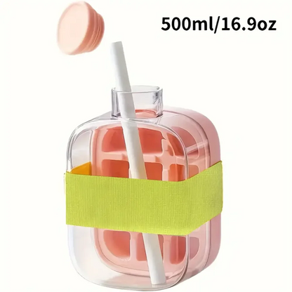 2-in-1 Ice Cube Bottle with Easy Press Release Tray