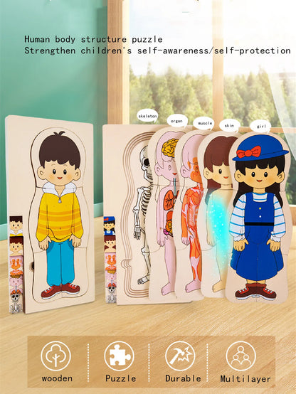 Wooden Human Body Puzzle for Kids - Educational Learning Toy