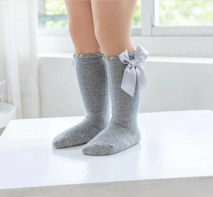 Red Bow Tie Knee High Socks for Infants and Toddlers