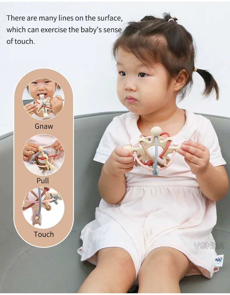 Montessori Silicone Teether Ball for Babies 0-36 Months