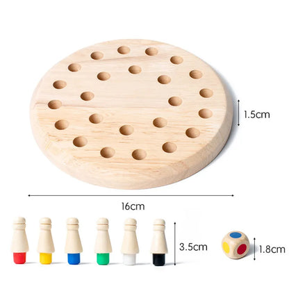 Wooden Color Matching Chess Puzzle for Kids' Learning Fun
