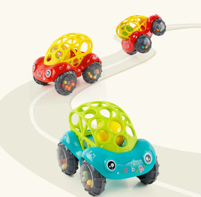Soft Rubber Push and Go Cars for Infants 6-12 Months