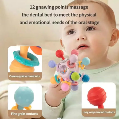 Montessori Sensory Rattle Teether for Infants 0-12 Months