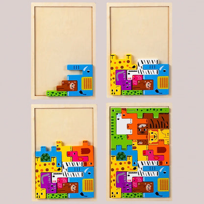 Animal Transportation Wooden Puzzle for Kids