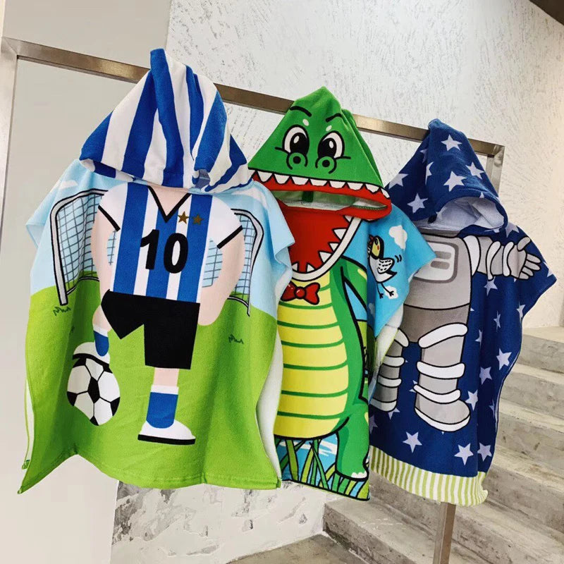Dinosaur Hooded Bathrobe for Kids and Infants