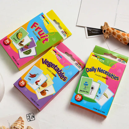 36 Pcs Animal Shape & Color Learning Cards for Kids