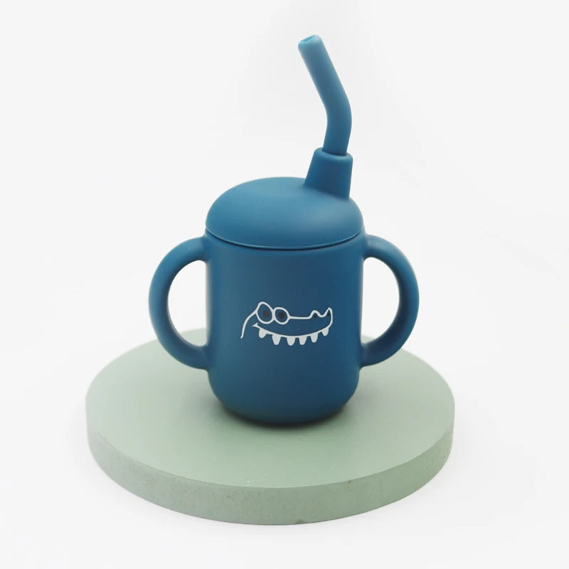 Ny tegneserie 120 ML Baby Silikon Sippy Cup BPA-fri bærbar oppbevaring Snack Container Mate Cup Lekkasikker treningskopp