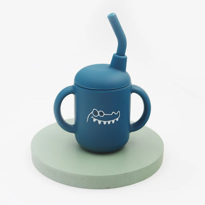 Ny tegneserie 120 ML Baby Silikon Sippy Cup BPA-fri bærbar oppbevaring Snack Container Mate Cup Lekkasikker treningskopp