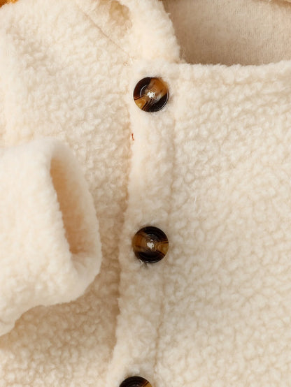 Cozy Fleece Hooded Jumpsuit for Newborns 3M-24M