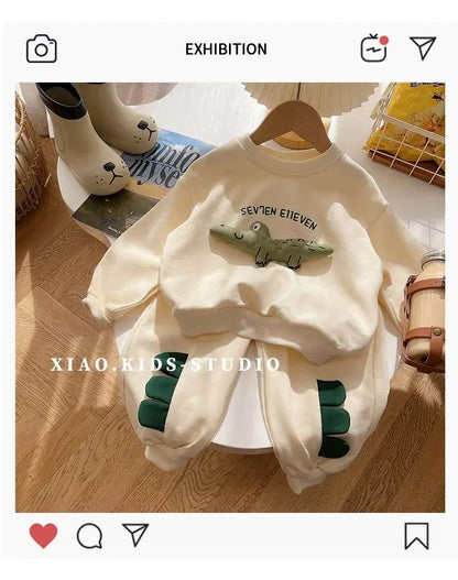 Dinosaur Hoodie and Pants Set for Toddler Boys & Girls