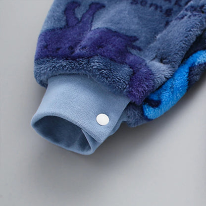 Soft Flannel Infant Jacket and Jumpsuit for Newborns 0-18 Months