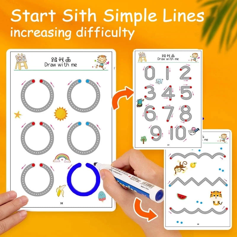 Montessori Drawing Toy Set for Toddler Math and Shape Learning
