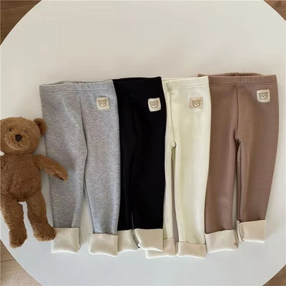 Children's Cartoon Warm Leggings with Feet for Cold Weather