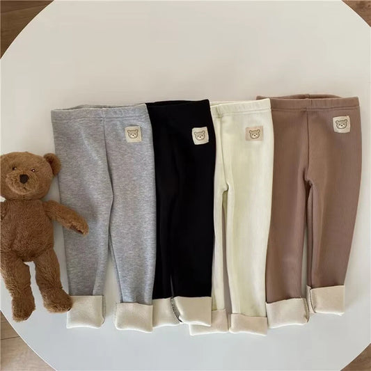 Children's Cartoon Warm Leggings with Feet for Cold Weather