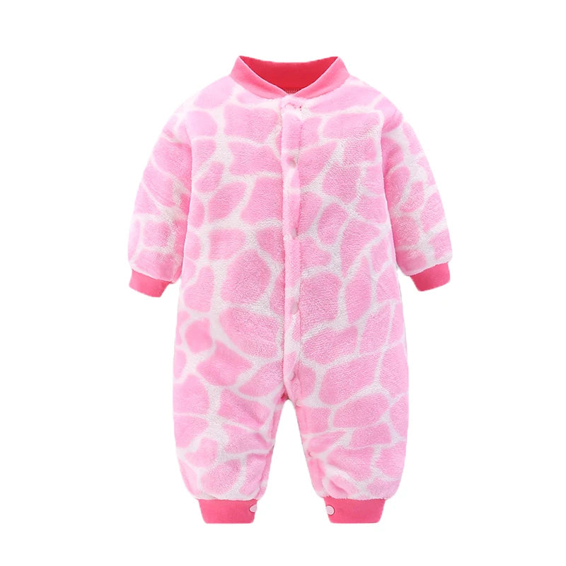Soft Flannel Infant Jacket and Jumpsuit for Newborns 0-18 Months
