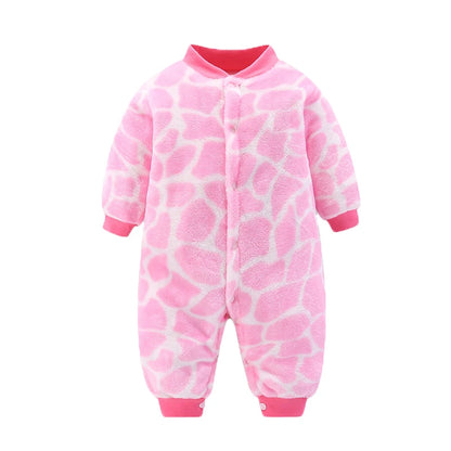 Soft Flannel Infant Jacket and Jumpsuit for Newborns 0-18 Months