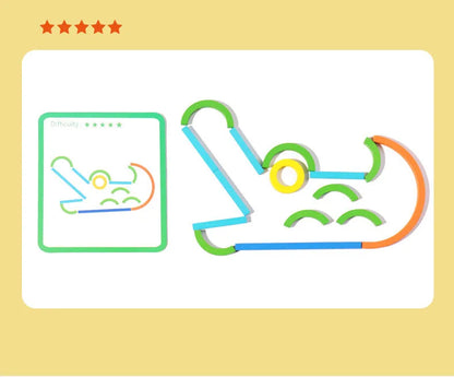 Wooden Sticks and Rings Puzzle for Early Childhood Learning