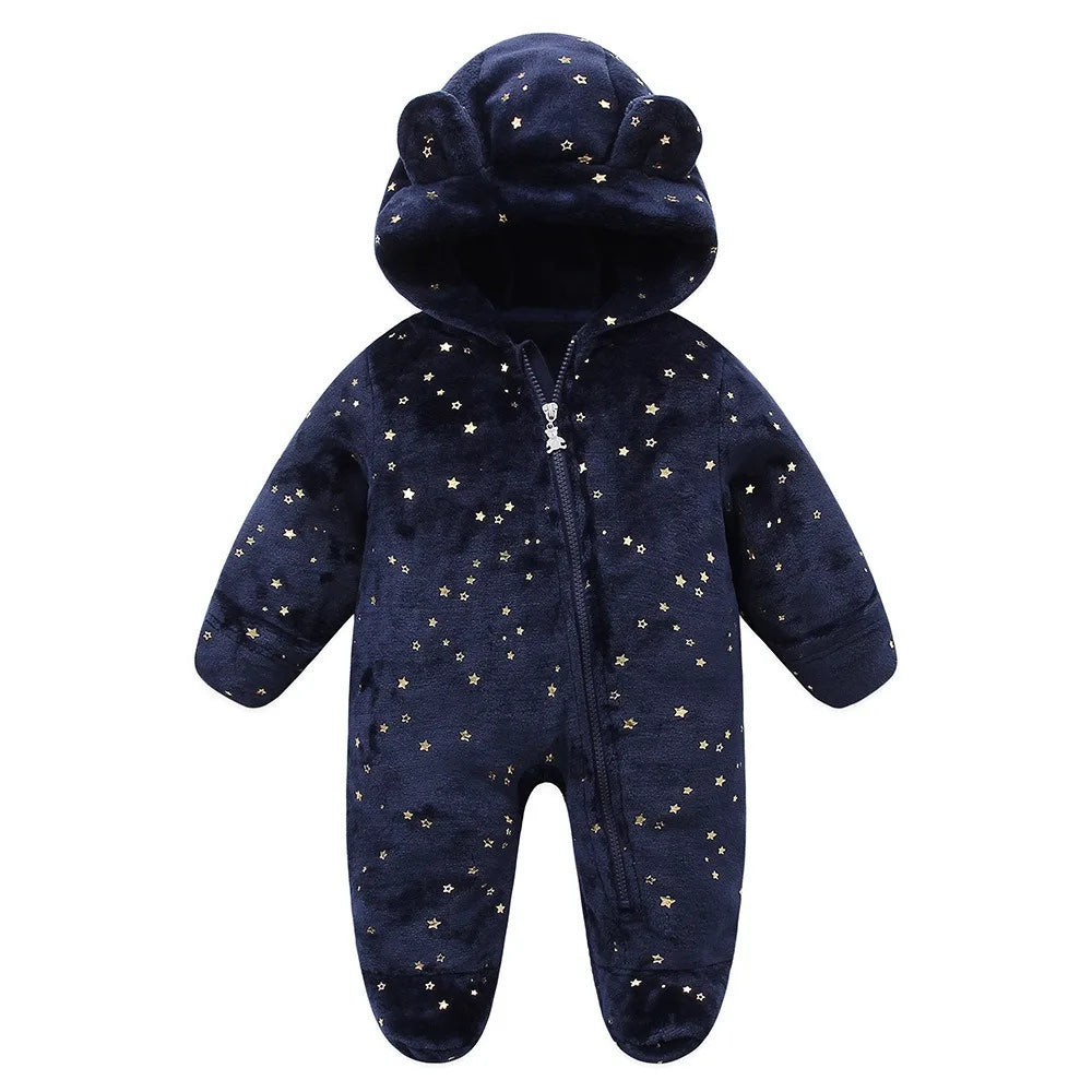 Newborn Fleece Christmas Elk Jumpsuit for Infants