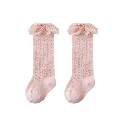 Cute Toddler Knee High Lace Bow Socks for Summer 0-3Y