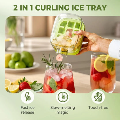 2-in-1 Ice Cube Bottle with Easy Press Release Tray