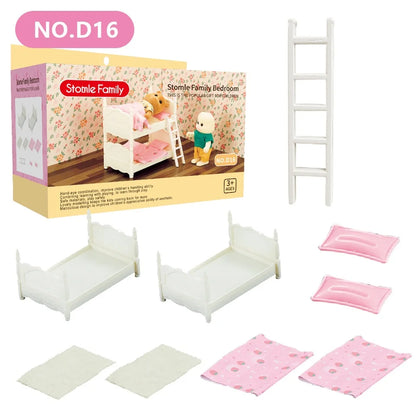 1:12 Miniature Forest Family Kitchen Set for Dollhouses