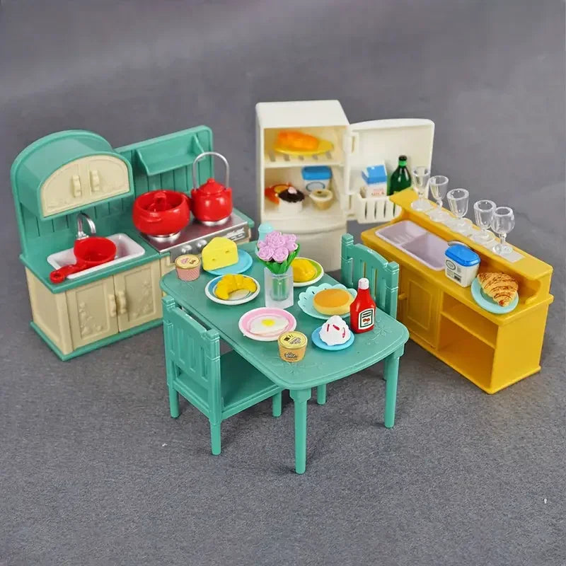1:12 Miniature Forest Family Kitchen Set for Dollhouses