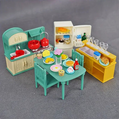 1:12 Miniature Forest Family Kitchen Set for Dollhouses