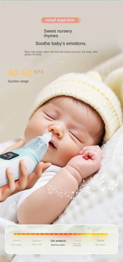 Silent Electric Nasal Aspirator for Babies - USB Rechargeable