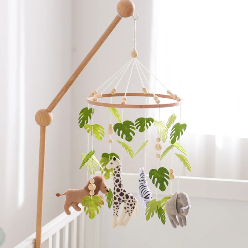 Forest Animal Crib Mobile Rattle Toy for Infants 0-12 Months