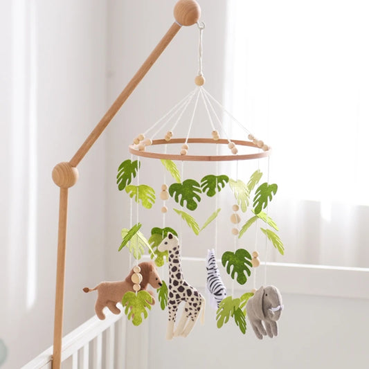 Forest Animal Crib Mobile Rattle Toy for Infants 0-12 Months