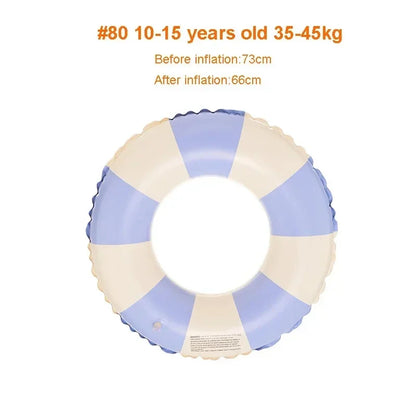 Kids Inflatable Striped Swimming Ring for Summer Fun