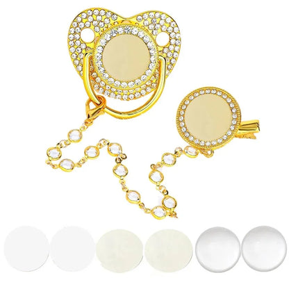 Sucette et attache-tétine en strass personnalisées - Conception sûre et sans BPA