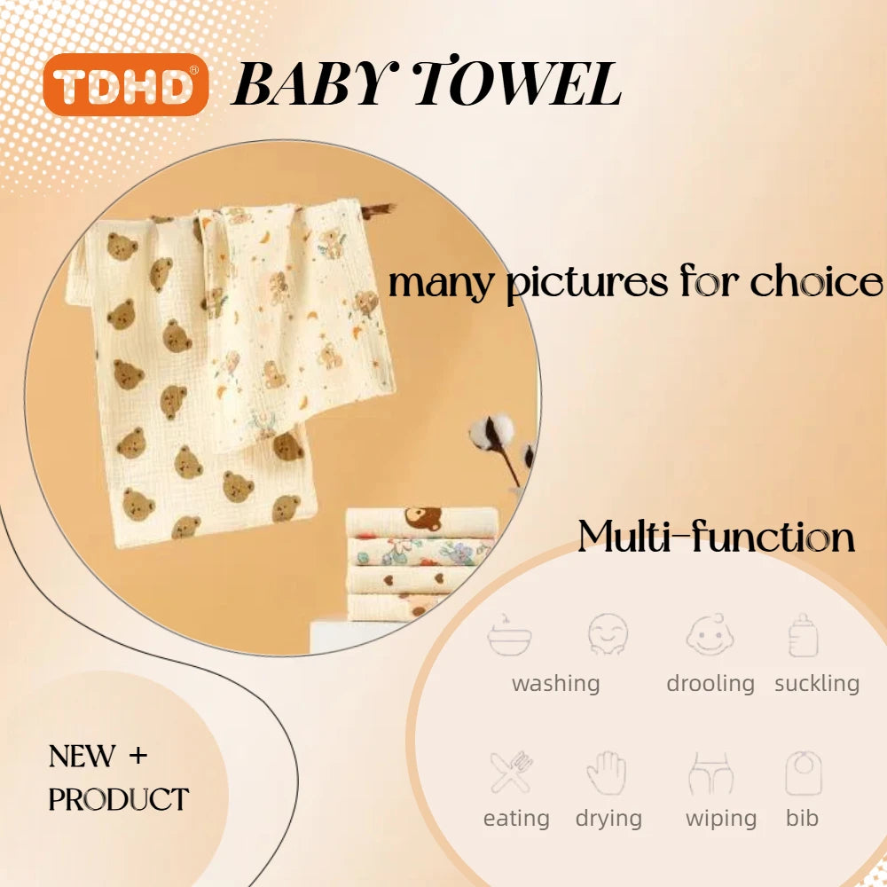 Cotton Muslin Baby Face Towel and Burp Cloth Set