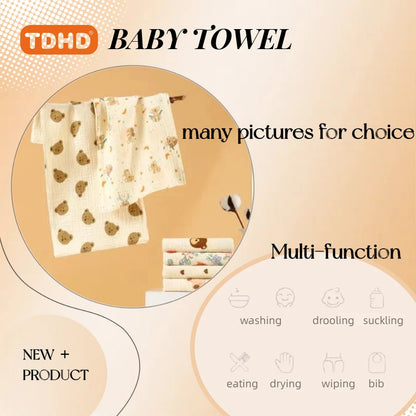 Cotton Muslin Baby Face Towel and Burp Cloth Set
