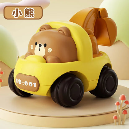Soft Rubber Push and Go Cars for Infants 6-12 Months