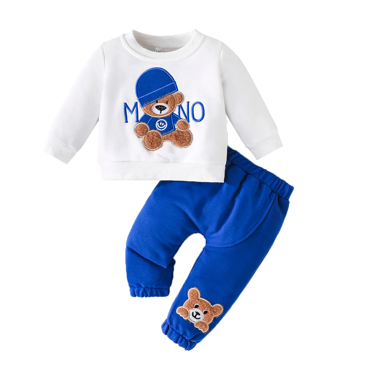 Casual Cartoon Bear Outfit for Infants 3-24 Months
