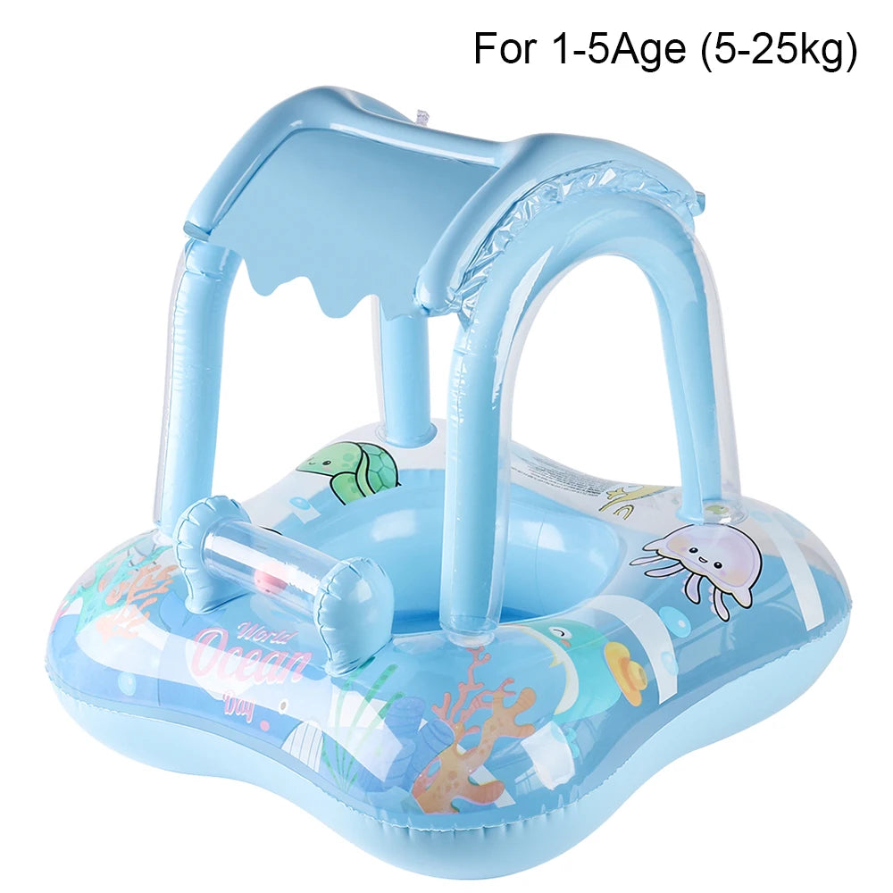 Canopy Pool Float for Babies and Toddlers - Safe Swim Ring
