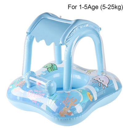 Canopy Pool Float for Babies and Toddlers - Safe Swim Ring