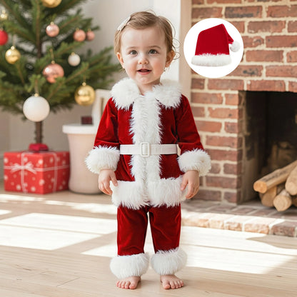 Kids Santa Costume Set for Christmas - Jacket, Pants, Hat