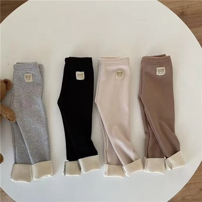 Children's Cartoon Warm Leggings with Feet for Cold Weather