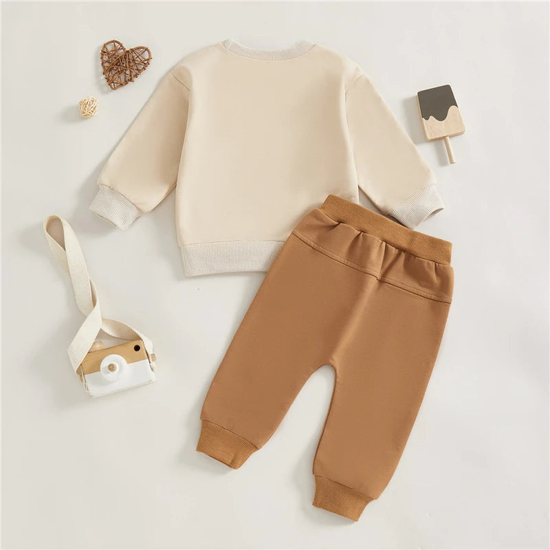 Embroidered Sweatshirt & Joggers Set for Toddler Boys