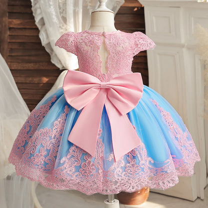 Floral Embroidery Lace Baby Dress for Girls 0-5T