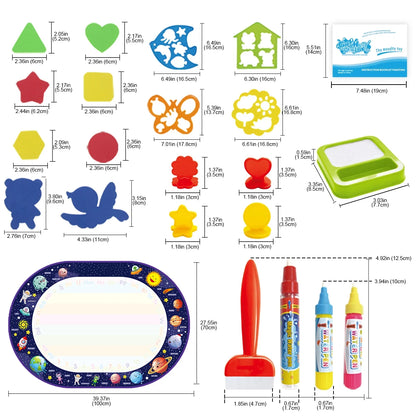 Water Drawing Mat for Kids with Reusable Magic Pens