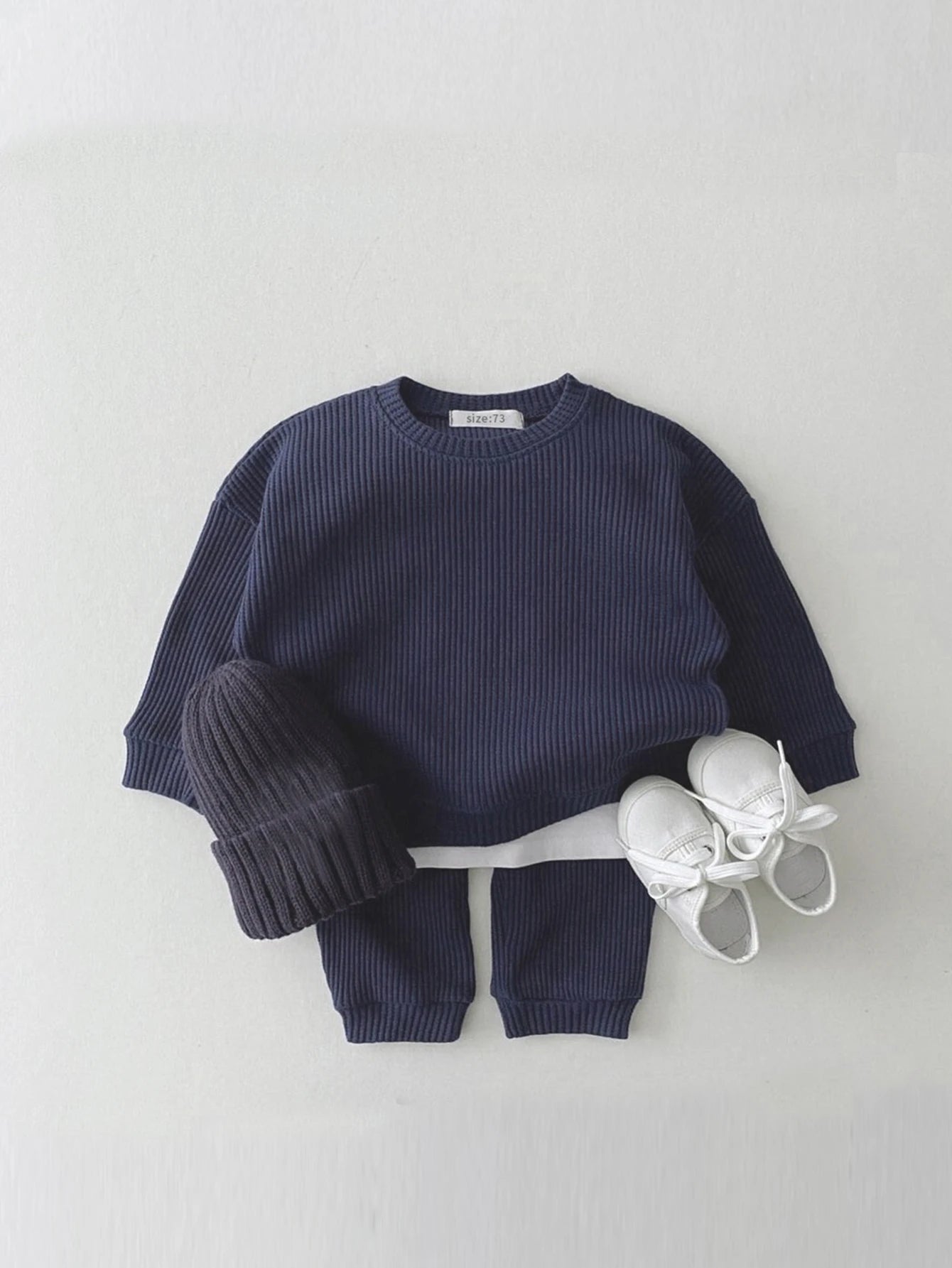 Toddler Boys' Waffle Cotton Sweatshirt and Pants Set