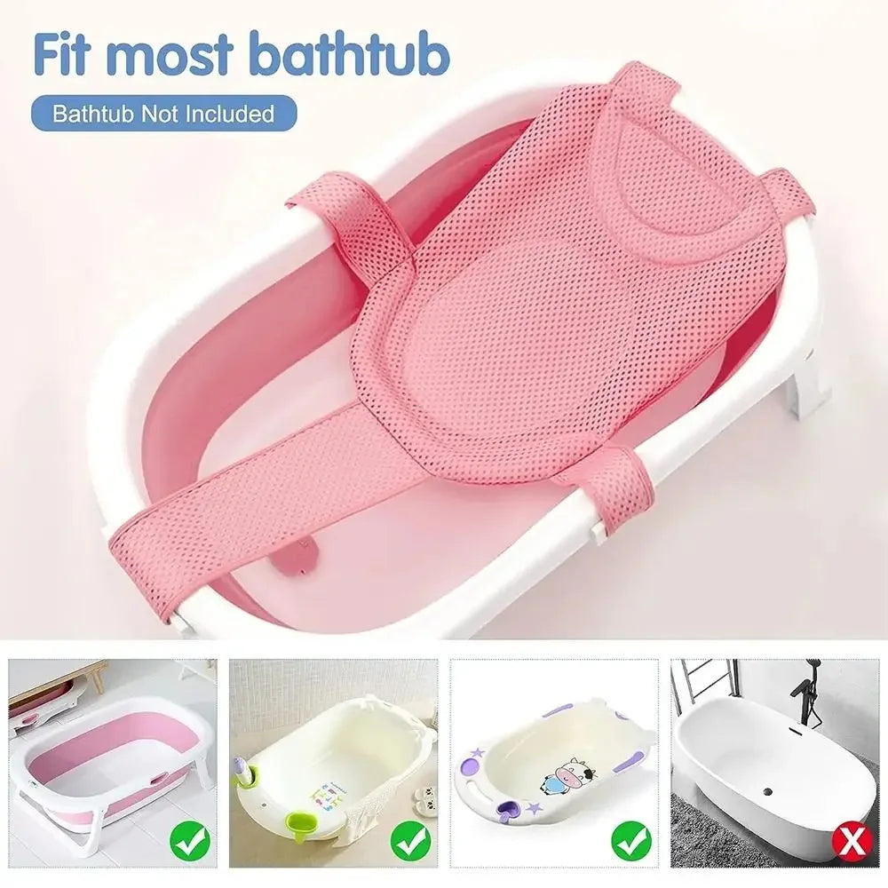 Adjustable Anti-Slip Baby Bath Cushion and Pillow Mat