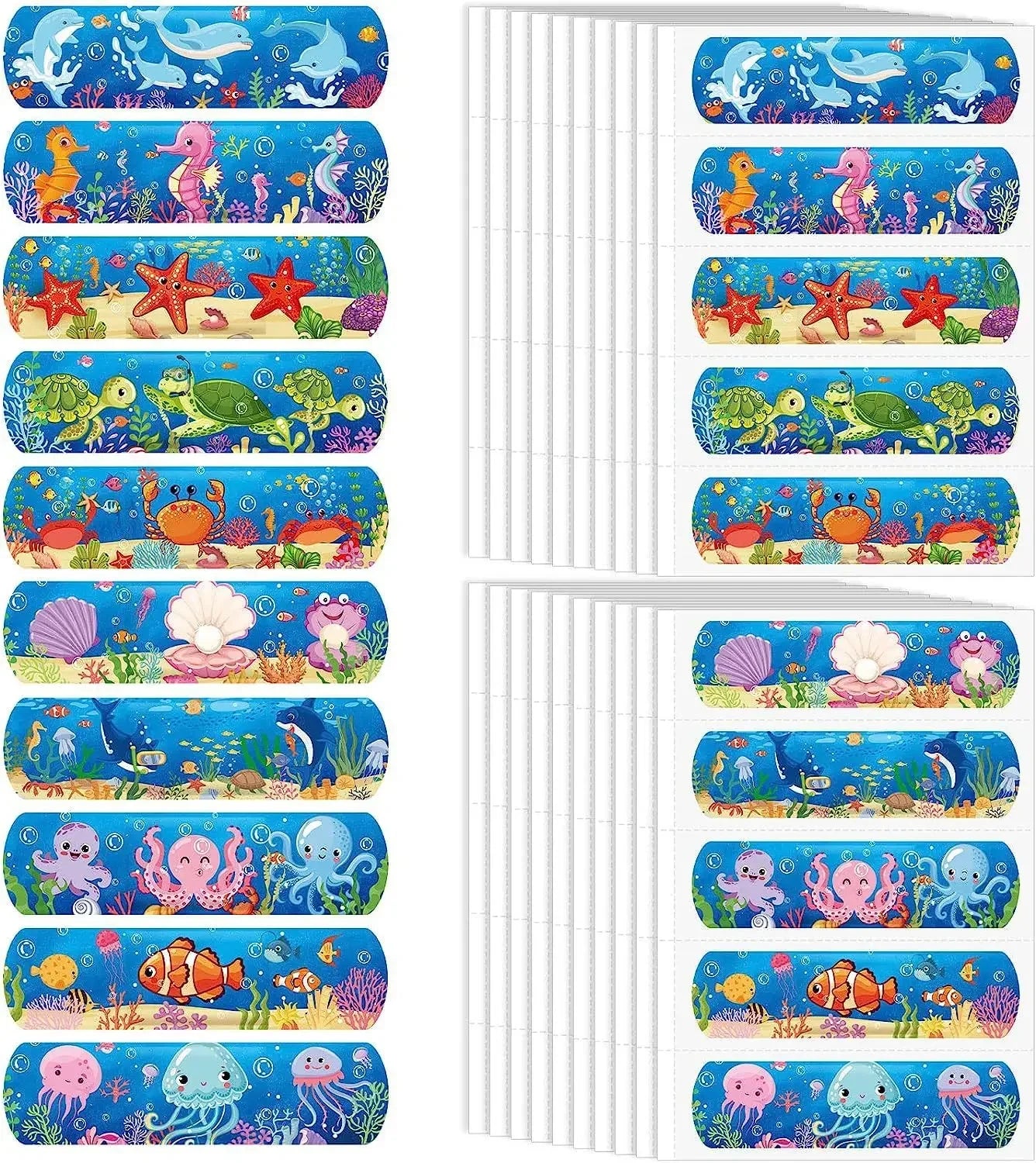 10pcs Cartoon Mermaid Horse Adhesive Bandages for Kids