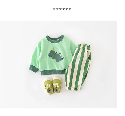 Kids' Loose Striped Cotton Pants with Pockets for Outdoor Play