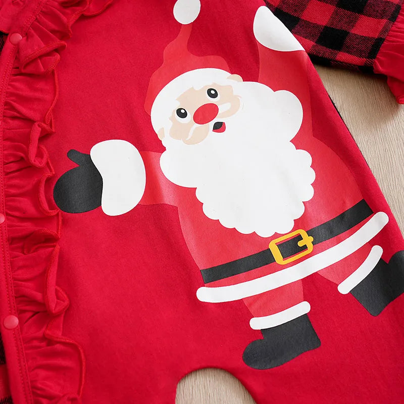 Santa Claus Print Baby Jumpsuit for Newborns and Toddlers