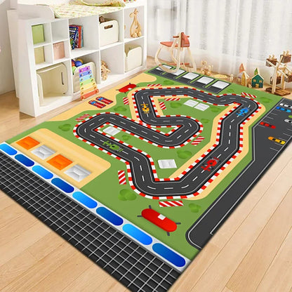 Non-Slip Baby Play Mat with Cartoon Road Design